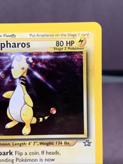 Pokemon TCG 1st Edition Ampharos 1/111 Neo Genesis Holo Rare VTG WOTC 2000 Swirl - Image 3