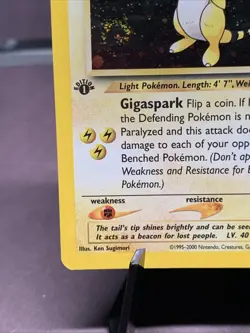 Pokemon TCG 1st Edition Ampharos 1/111 Neo Genesis Holo Rare VTG WOTC 2000 Swirl - Image 5