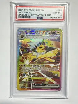 2025 Pokemon PRE Special Illustration Rare Jolteon ex 153/131 PSA 8 - Image 1