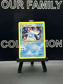 Pokemon TCG Neo Genesis Feraligatr 4/111 Holo Unlimited Rare Vintage SWIRL - Image 1