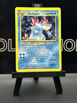 Pokemon TCG Neo Genesis Feraligatr 4/111 Holo Unlimited Rare Vintage SWIRL - Image 2