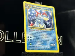 Pokemon TCG Neo Genesis Feraligatr 4/111 Holo Unlimited Rare Vintage SWIRL - Image 4