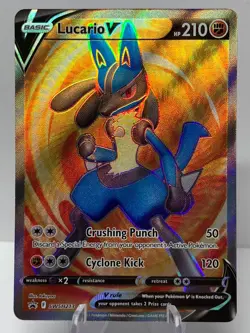 Pokemon Lucario V SWSH213 Sword & Shield BLACK STAR PROMO FULL ART - Image 2
