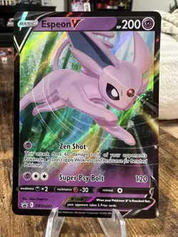 Pokemon Espeon v Holo Black Star Promo SWSH201 TCG Card Near Mint Condition - Image 1