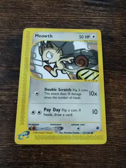 Expedition Meowth 121/165 Pokemon Non Holo Card - Image 1