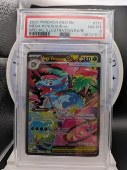 2025 Pokemon Mega Evolutions Mega Venusaur EX! SIR! English! PSA 8! #177/132! - Image 1