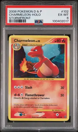 2008 POKEMON DIAMOND & PEARL STORMFRONT #102 CHARMELEON-HOLO PSA 6 - Image 1