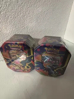Pokemon TCG Mega Charizard X & Y EX Tins Set Of 2 New Factory Sealed - Image 1