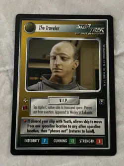 Star Trek CCG 1E THE TRAVELER Card NEVER PLAYED - Image 1