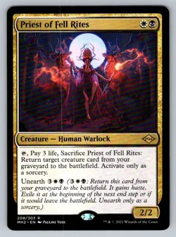 MTG Modern Horizons 2 Regular Rare NM Priest of Fell Rites 208/303 - Image 1