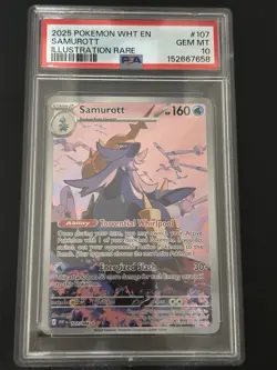 2025 Pokemon White Flare Samurott Illustration Rare #107/086 PSA 10 - Image 2