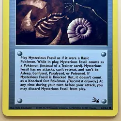 Mysterious Fossil 62/62 – Fossil (Unlimited) – LP – WOTC 1999 Pokemon TCG - Image 3