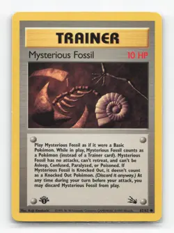 Pokemon TCG - Mysterious Fossil 62/62 MP Common Fossil 1st Edition - Image 1