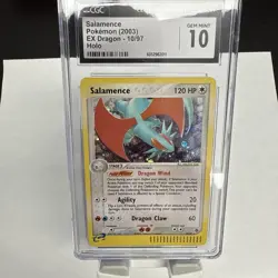 CGC 10 GEM MINT Salamence 2003 EX Dragon 10/97 Holo Pokemon Card psa - Image 1