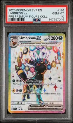 2025 POKEMON SVP EN-SV BLACK STAR PROMO #176 UMBREON EX PSA 10 - Image 1