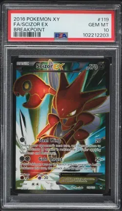 Pokemon XY Breakpoint #119/122 Full Art Scizor EX – PSA 10 Gem Mint (2016) - Image 1