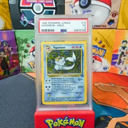PSA 5 1999 Pokemon Game Unlimited Jungle Vaporeon 12 Holo - Image 1
