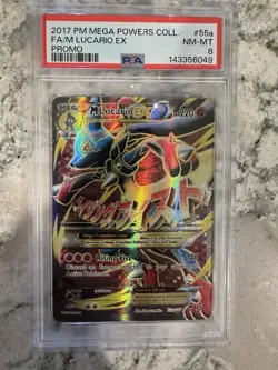 Pokemon M Lucario EX 055A/111 Alternate Art Promo Holo PSA 8 - Image 1