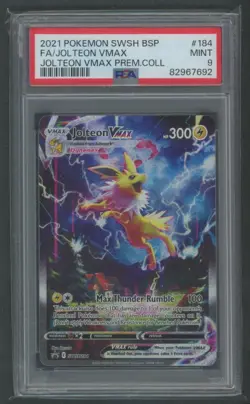 2021 Pokemon SWSH Black Star Promo Full Art Jolteon Vmax #184 PSA 9 Mint - Image 1