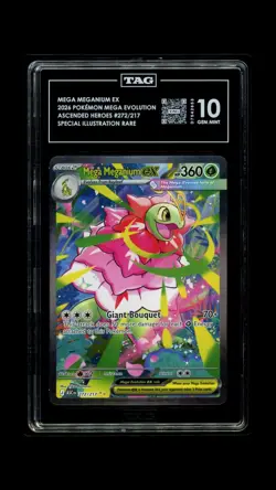 2026 POKEMON ASCENDED HEROES SPECIAL ILLUSTRATION RARE MEGA MEGANIUM EX TAG 10 - Image 1
