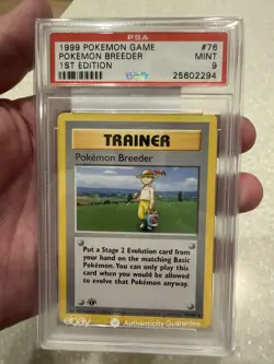 Pokemon Pokemon Breeder 1st Edition Base Non Holo Psa 9 #76 - Image 1