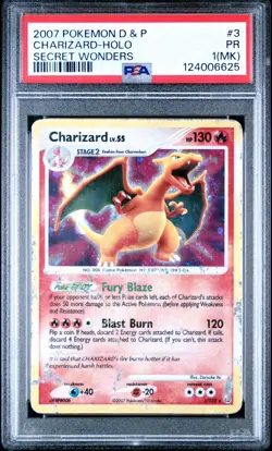 2007 Pokemon Diamond & Pearl Secret Wonders #3 Charizard Holo PSA 1 - Image 1