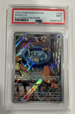 2024 Pokemon SCR EN Squirtle Illustration Rare Mint PSA 9 - Image 1