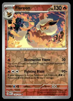 Flareon Rare Reverse Holo SV: Scarlet & Violet 151 136/165 NM Pokemon TCG - Image 1