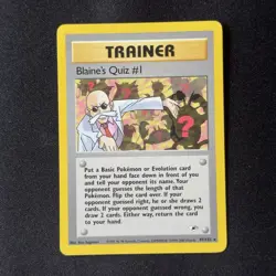 Blaine’s Quiz #1 97/132 Rare Gym Heroes Unlimited WOTC Pokemon English - Image 1