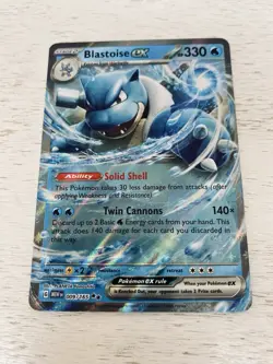 Pokemon Blastoise EX MEW 009/165 Englisch NM 2023 Karmesin & Purpur 151 Turtok - Image 1