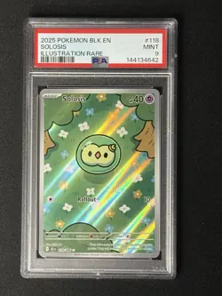 Pokemon Solosis “Booger Mew” Black Bolt EN Illustration Rare PSA 9 MINT - Image 1