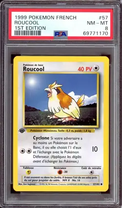 Pokemon Pidgey (Roucool) Base Set 1st Edition French #57 PSA 8 - Image 2
