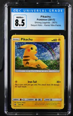 Pokemon Pikachu Shining Legends Sequin Holo Promo #28 CGC 8.5 NM/Mint+ - Image 1