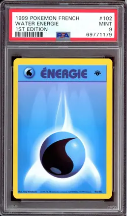 Pokemon Water Energie (Water Energy) French 1st Edition #102 PSA 9 - Image 2