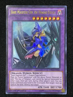 YUGIOH DARK MAGICIAN GIRL THE DRAGON KNIGHT ULTRA RARE 1ST LIGHT PLAY DRL3-EN044 - Image 1