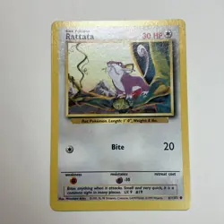 Pokemon Card: Rattata 61/102 Base Set EXC Unlimited LP - Image 1
