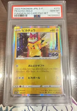 PSA 10 Pikachu Holo 272/S-P Pokemon GO File Set Promo Pokemon Card Japanese - Image 2