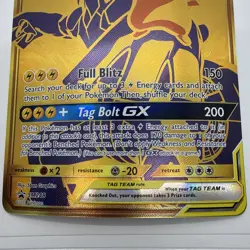 Pokemon Pikachu and Zekrom TCG Gold GX Promo Card SM248 Jumbo - Image 3