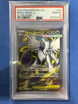 Pokemon TCG Mega Absol 161/132 Full Art Card Mega Evolution 2025 PSA 10 - Image 1