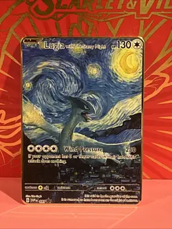 Pokemon Inspired Metal Card Lugia With Grey Felt Hat For Gift / Display - Image 1