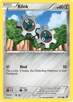 Klink 74/114 Pokemon Black and White Base HP - Image 1