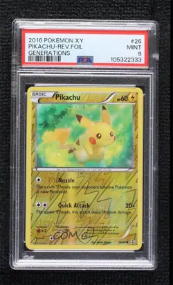 Pikachu Reverse Foil Pokemon XY Generations PSA 9 MINT - Image 1