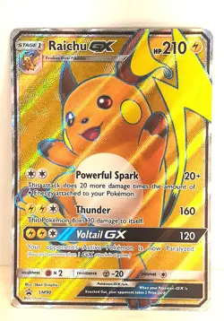 Pokemon TCG "Raichu GX"- SM Black Star Promo SM213 Holo Promo, NM - Image 1