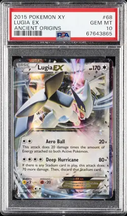 2015 POKEMON XY ANCIENT ORIGINS #68 LUGIA EX PSA 10 - Image 1