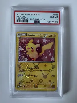 Pokemon Legendary Treasures Radiant Collection Pikachu RC7/RC25 Holo - PSA 8! - Image 1