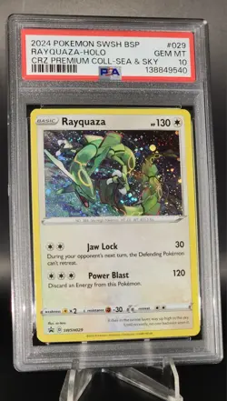 Pokemon Rayquaza Holo Promo SWSH029 PSA 10 Gem Mint Sea And Sky Crown Zenith - Image 1