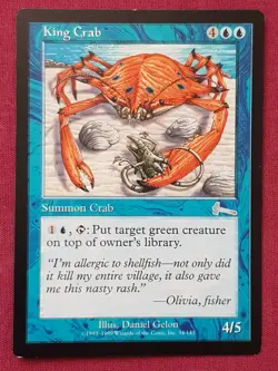 Magic The Gathering URZA'S LEGACY KING CRAB blue card MTG - Image 1