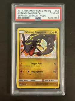 Pokemon Shining Rayquaza SM Shining Legends Holo #56 PSA 10 - Image 1