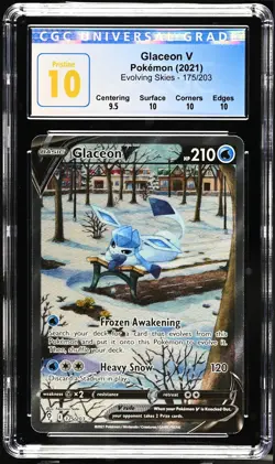 2021 Pokemon Evolving Skies Glaceon V #175/203 Holo Ultra Rare CGC 10 PRISTINE - Image 1