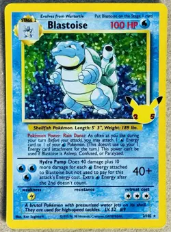 POKEMON CELEBRATIONS CLASSIC COLLECTION BLASTOISE HOLO 2/102 NM 25TH ANNIVERSARY - Image 1